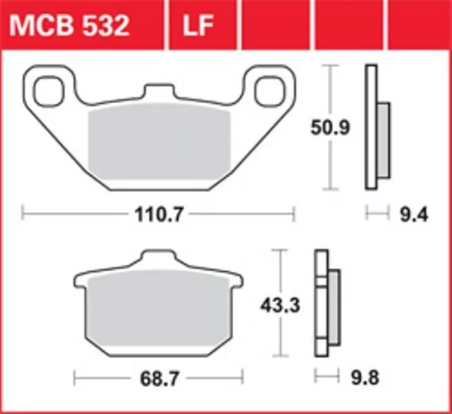 Jeu de plaquettes de frein avant MCB 532 pour HYOSUNG GA KAWASAKI BR EL EN ER GP