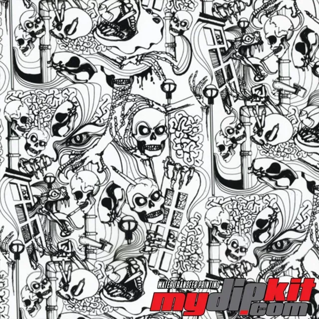 Hydrographics Film Hydro Dipping Water Transfer Print Film LL-572-A Kooky Skulls