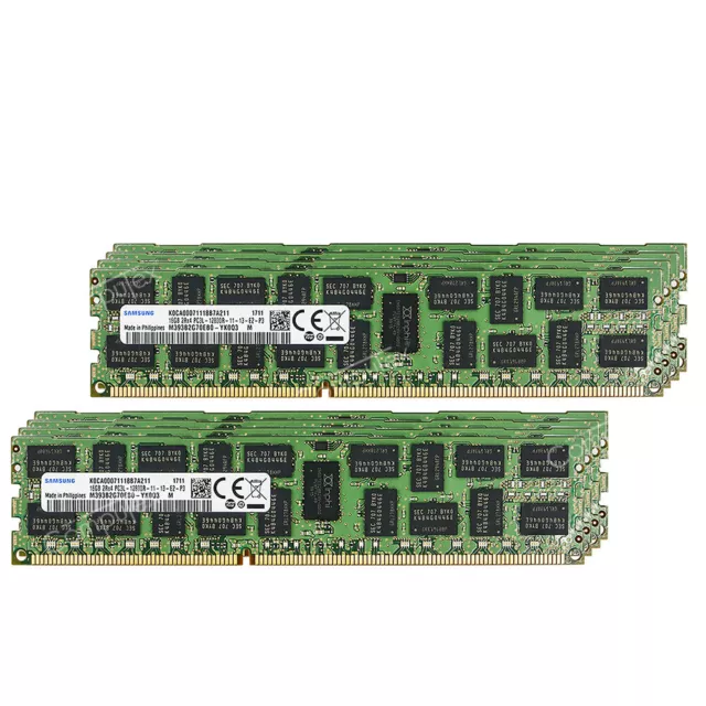 Memoria RAM RDIMM registrada Samsung 128 GB 8x16 GB 2RX4 PC3L-12800R DDR3-1600 ECC
