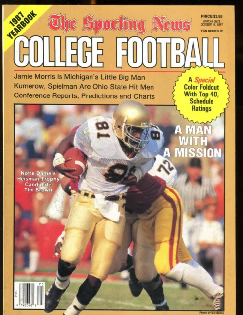 NOTRE DAME 1987 Sporting News College Football Yearbook Tim Brown ...