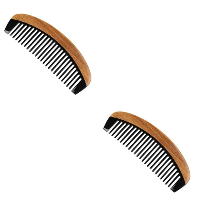 2pcs Horn Comb Teeth Wide Tooth Detangling Comb Anti-Static Horn Long Combs
