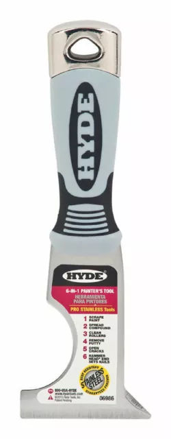 Hyde  Pro Stainless  2.5 in. W Stainless Steel  6-in-1 Painter's Tool