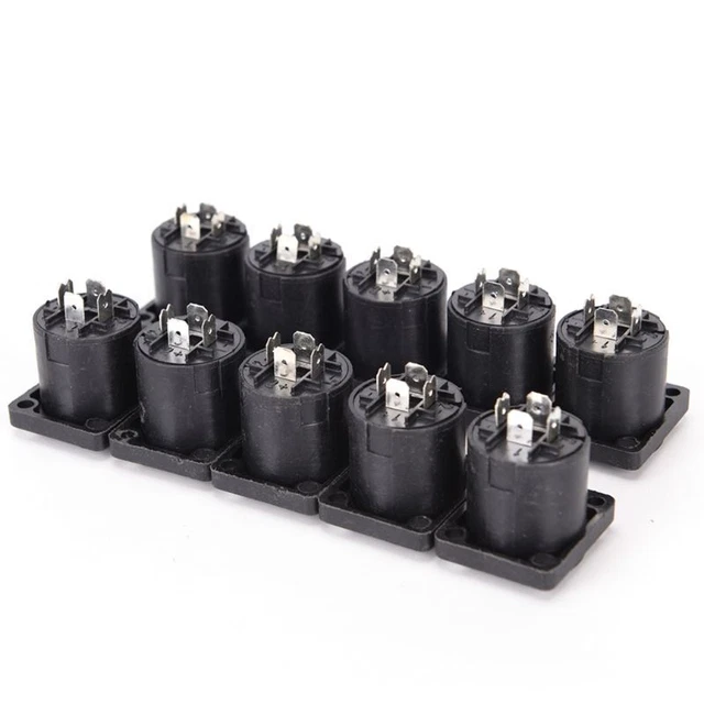 10 Packs PCB Mount Female Socket 4 Pin Loudspeaker Amplifier for