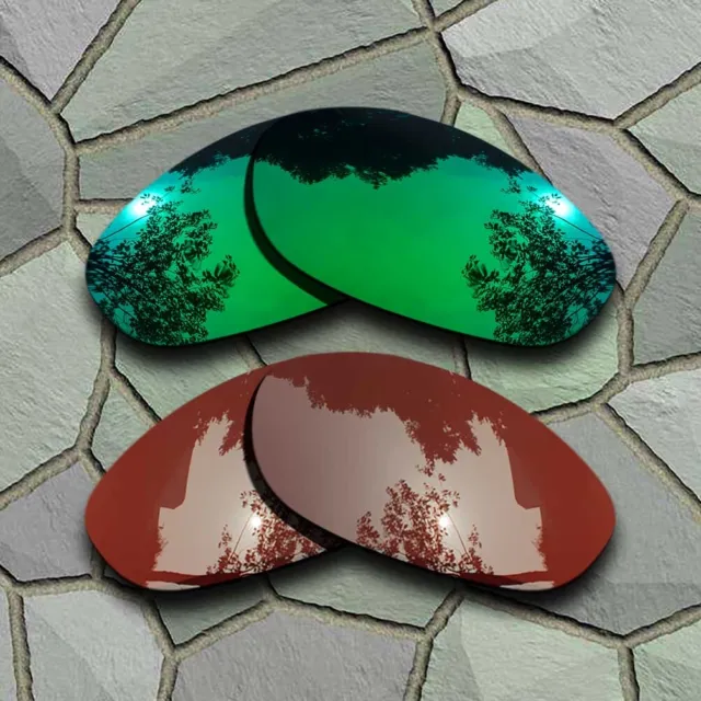 US Jade Green&Bronze Brown Polarized Lenses Replacement For-Oakley Monster Dog