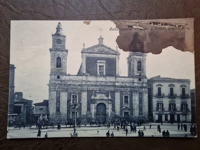 Cartolina Caltanissetta - Duomo E Piazza Garibaldi Fp/ Vg 1933