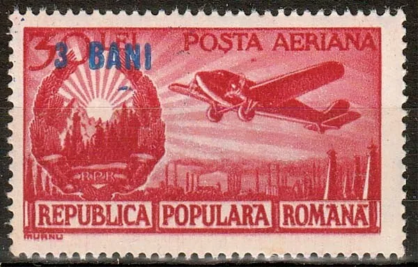Rumänien MiNr. A 1363 O Auf Wirtschaft und Verkehr auf 30 lilarot
