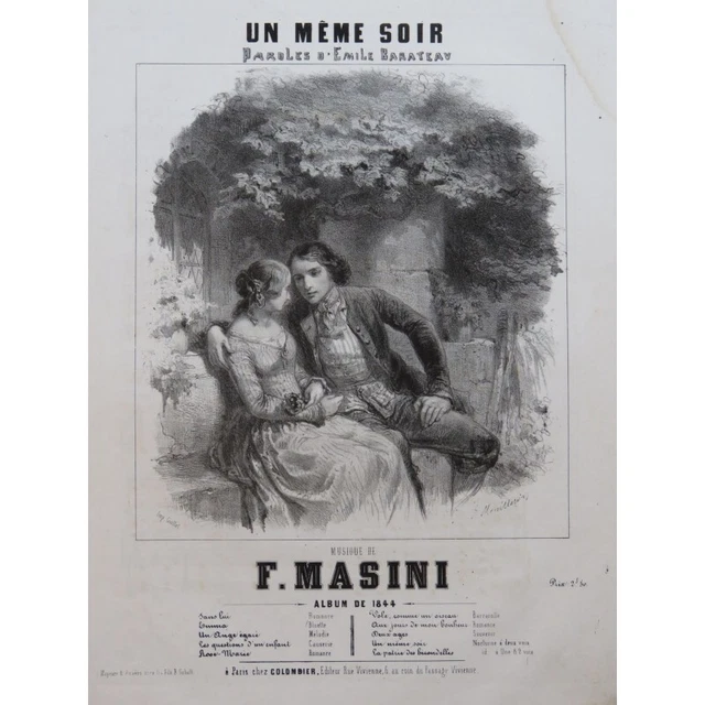MASINI F. Un même soir Chant Piano 1844
