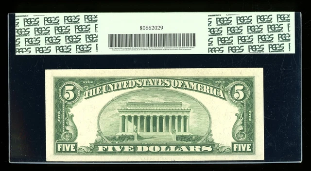 DBR 1934-D $5 Silver Fr. 1654Wi Wide I SA Block PCGS 55 PPQ Serial S43176330A 2