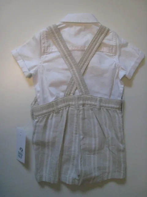 Bnwt F&F Baby Boys Smart Shirt & Dungarees - 2 Piece Outfit Set - 3-6 Months 2