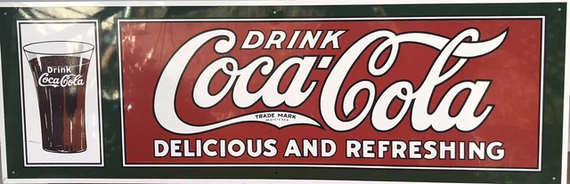 Plaque Métal émaillée Coca-Cola – 25x35 Cm – Design Rétro (occasion)
