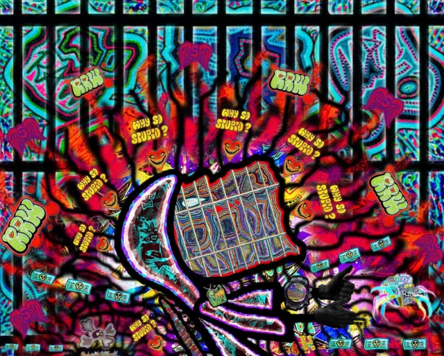 RAW HEAD #121 LockedUpMfer 1of1 NFT by RabidArtWork
