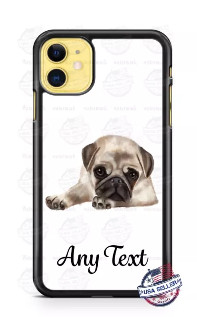 Cute Pet Pug Dog Personalized Phone Case For iPhone 14 Samsung s23 Google