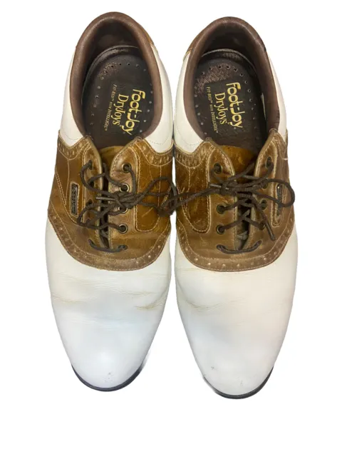 FOOTJOY DRY JOYS Golf Shoes Men's Size 10 M Brown and White Saddle $20. ...