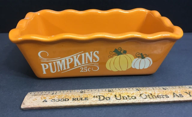 Mini pan de gres sartén plato calabaza Halloween decoración otoño Nantucket