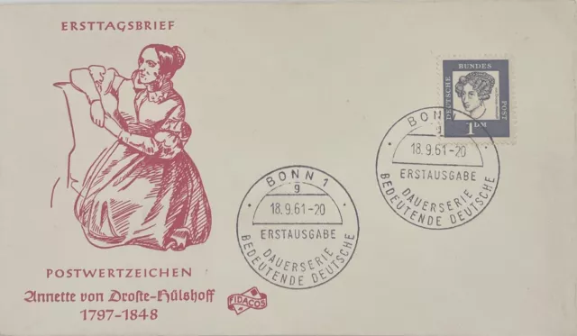 BRD FDC 1961 Nr. 361 y, 100 Pf. " Bedeutende Deutsche "