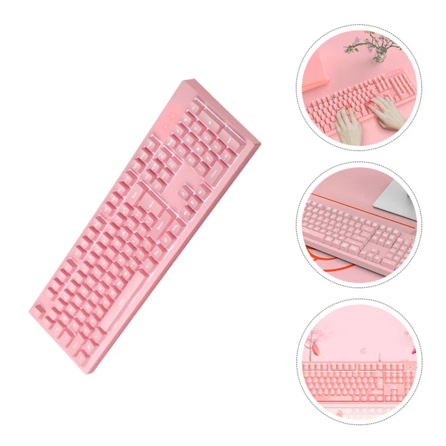 Pink Keyboard For Computer LUMINOUS MECHANICAL KEYBOARD Pbt Computer Pink Laptop Silent £35.25 ...