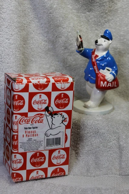 Vintage COCA COLA Polar Bear Figurine “Always A Mailman”# 236268 dated 1996