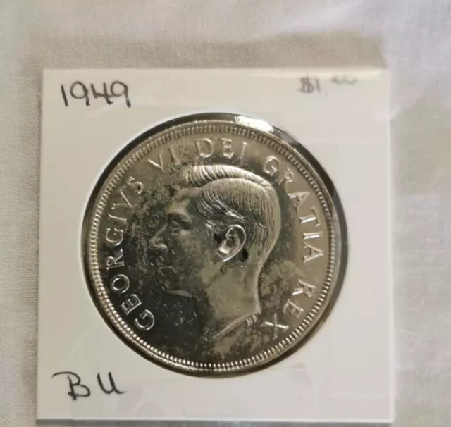 Canada  1949 Choice Uncirculated  $1 Silver Dollar Coin