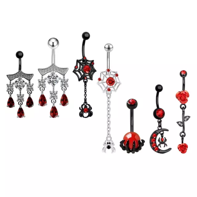 Belly Button Ring 14G Fashion Navel Ring Body Piercing Dangling Belly Ring for