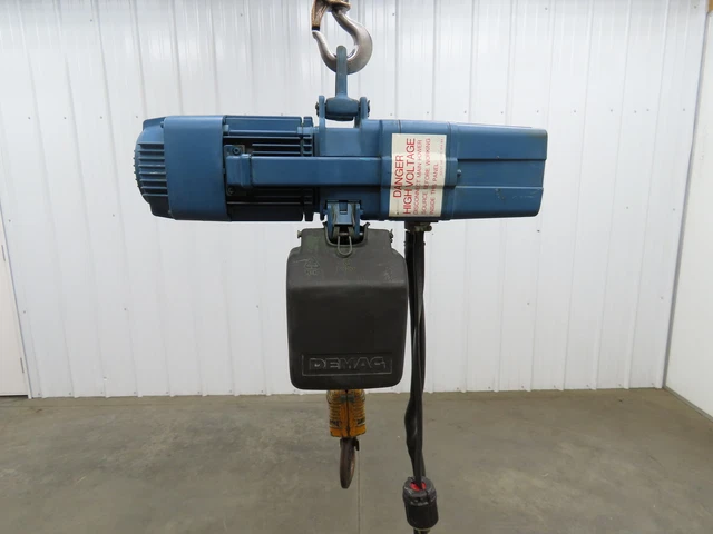 Demag Electric Chain Hoist 1/2 Ton 1000 LB 13' Travel 16/4 FPM 2 Speed 460V