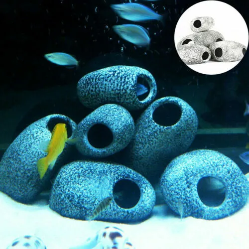 Stones Rock Pond Cave Resin Shrimps  Tank Aquarium Cichlid Fish Decor rnament