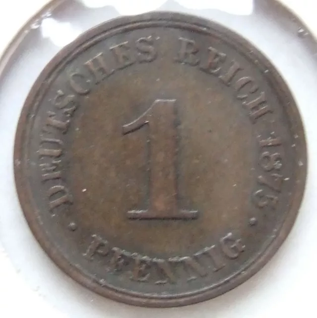 Moneta Reich Tedesco Impero Tedesco 1 Pfennig 1875 J IN Very fine
