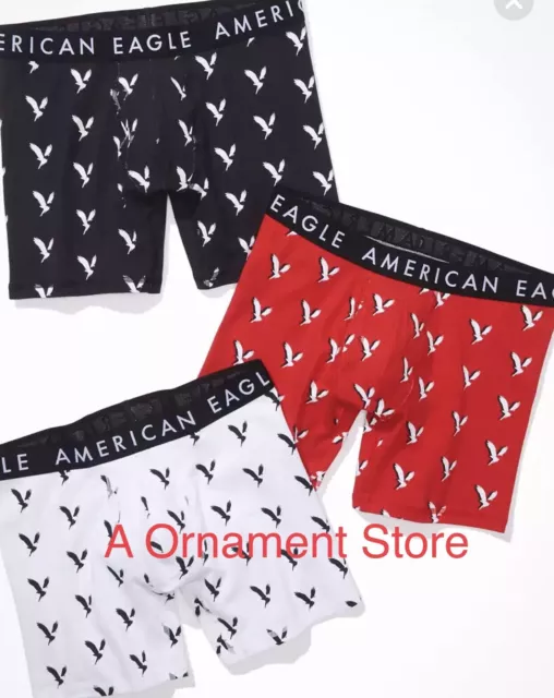 Mens American Eagle RED & WHITE STRIPE Boxer Brief 6 Underwear SMALL  (29/31)