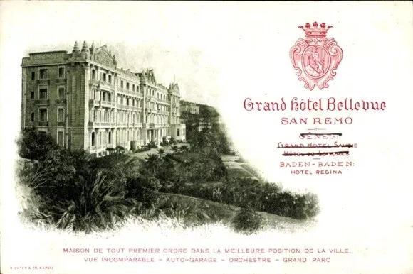 Ak San Remo Ligurien, Grand Hotel Bellevue - 4254003