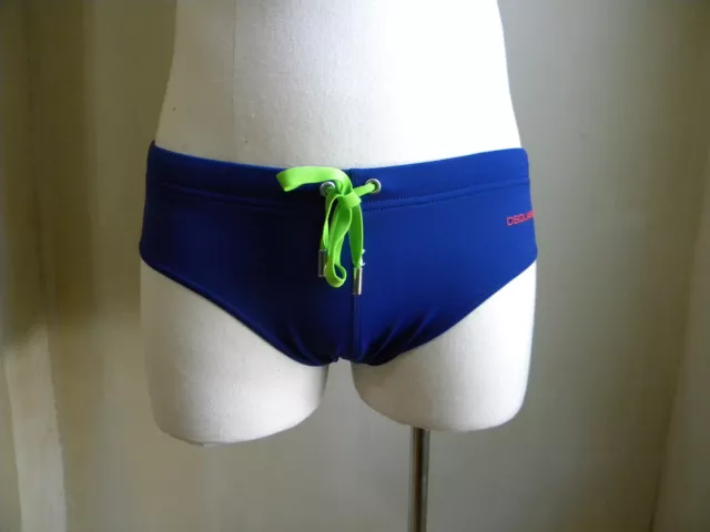 Dsquared² Cool Blue With Fluorescent Green String Sport Gym Swimsuit Briefs Xxl