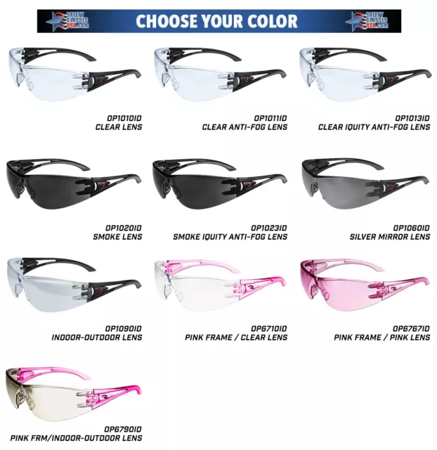 Radians Optima Safety Glasses Sunglasses ANSI Z87.1 You Pick Lens Color