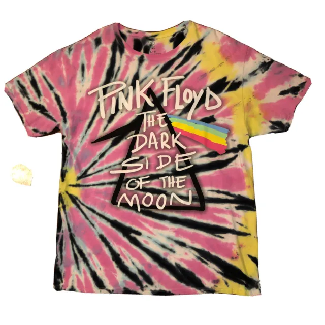 Vtg Pink Floyd Rock Band Adult Unisex Tie Dye Dark Side of the Moon Starburst L
