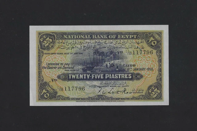 EGYPT 25 PIASTRES 1950 P-10d UNC RARE