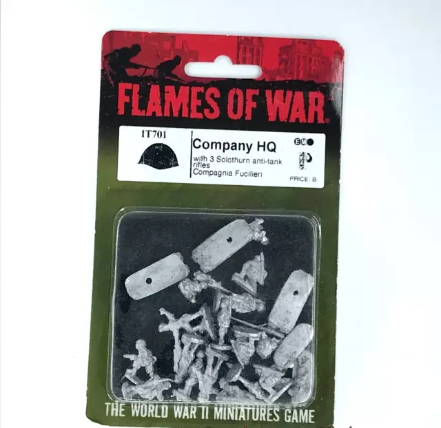 WW2 Italian Company HQ with Anti-tank - Unpainted - Blister - Flames of War C723