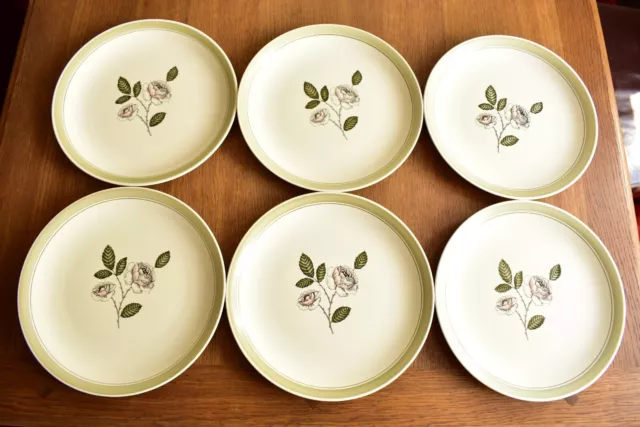 Crown Devon Fielding Ivory Queen Dinner Plates X 6