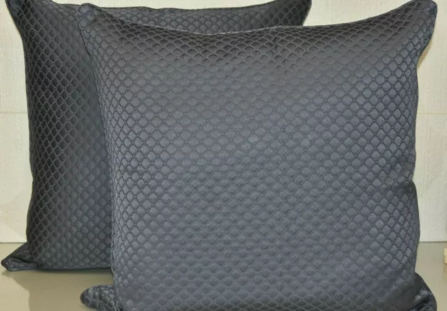 $1000 NEW Frette 2 PC Luxury Illusione SILK Mineral Blue Decorative Pillow EURO