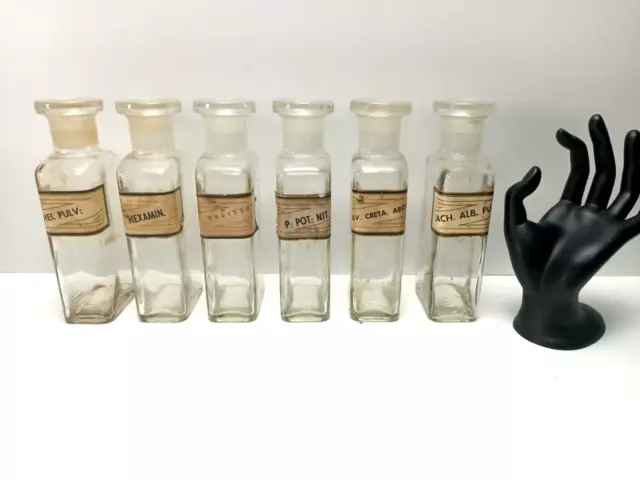 Vintage Apothecary Bottles - AGM - P V Gallae Labels - Australian - Logo To Base