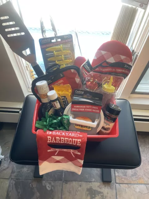 Cesta de regalo del Día del Padre, tamaño mediano, todo lo que necesita para asar a la parrilla