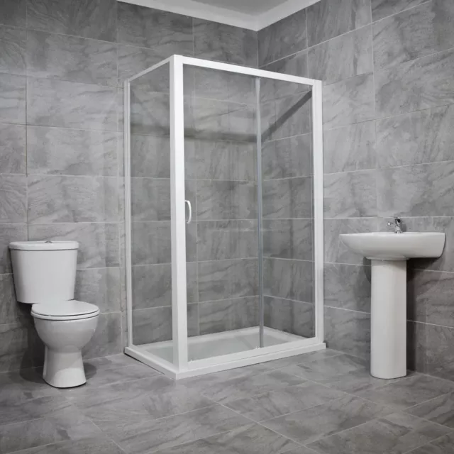 Carina white sliding shower suite 1000 x 760mm or 1200 x 760mm Ensuite