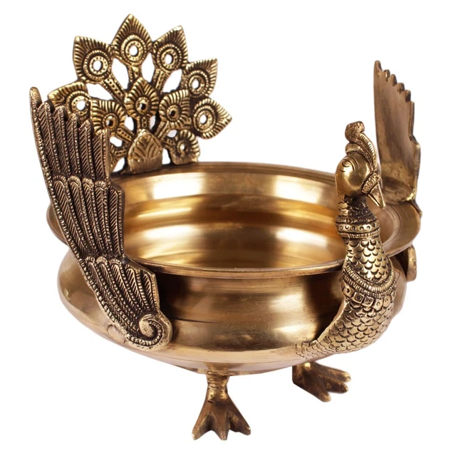 Peacock Design Brass Urli, oggetto decorativo/articolo regalo/ciotola per...