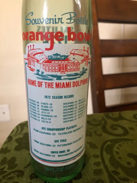 Vintage Dr. Pepper 1972 Miami Dolphins Orange Bowl Souvenir 50th Anniversary