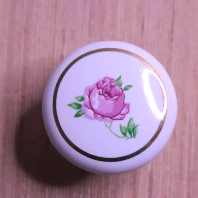 Liberty White Ceramic with Rose Knob Drawer Pull #3240