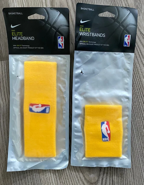 Nike NBA Elite Headband & 1 Wristband (Yellow)