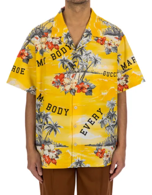 Gucci Printed Cotton Poplin Bowling Shirt