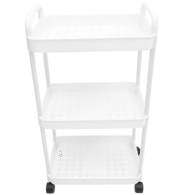 Vonluxeshop Carrello di Stoccaggio 3-Livello, 10cm Carrello Portaoggetti Scaffale con Ruote, Carrellino Salvaspazio per Cucina Bagno Lavanderia Sedili Stretti, Bianco (Size : 3 Layers - Heighten