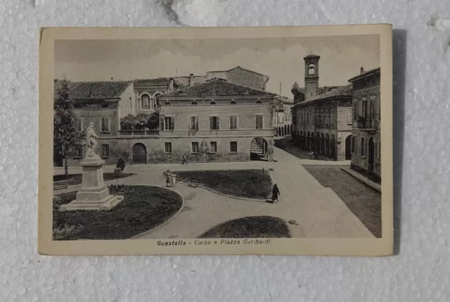 Cartolina Guastalla Anni ' 40? Corso e piazza Garibaldi viaggiata  Reggio Emilia