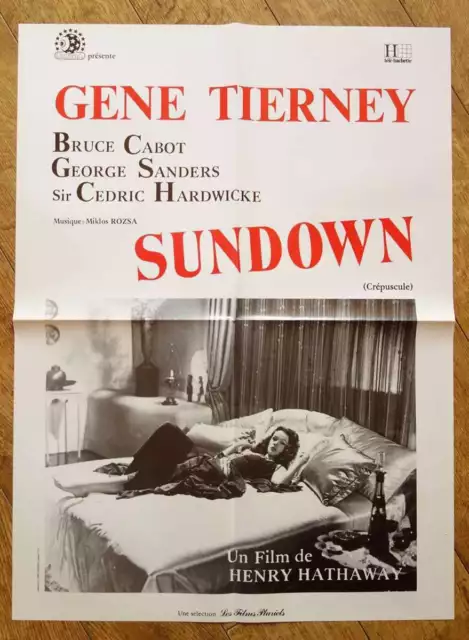 SUNDOWN Gene Tierney Henry Hathaway original MEDIUM french movie poster R