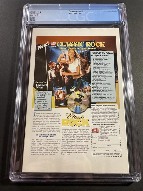Catwoman 1989 #1 CGC 9.4 graded Dc Comics White Pages 2