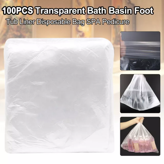 100X Transparent Ionic Detox Foot Bath Tub Liners Bags For Large Foot Basin