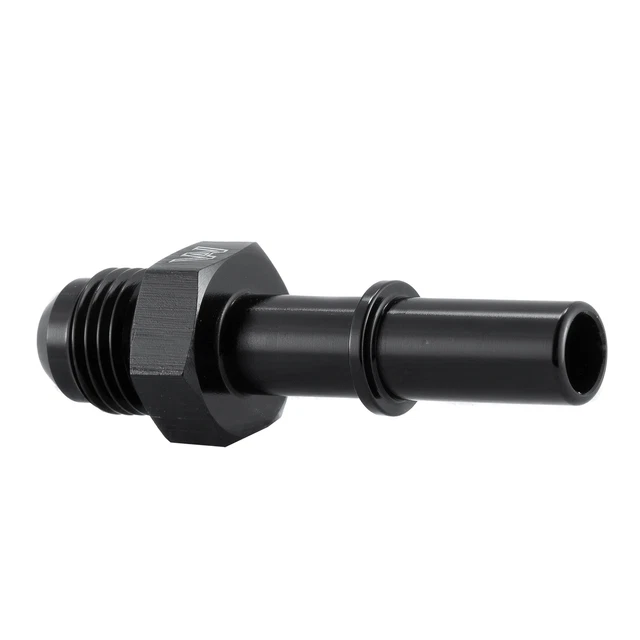 Black Quick Connect Male 3/8 Fuel Rail Hose to 6AN Adapter Fitting LS LS1 LS3 GM