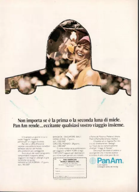 PAN AM AMERICAN Airlines Pubblicità 1 pagina 1973 originale